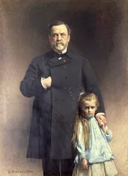 Louis Pasteur (1822-95) und seine Enkelin Camille Vallery-Radot (1880-1927), 1886